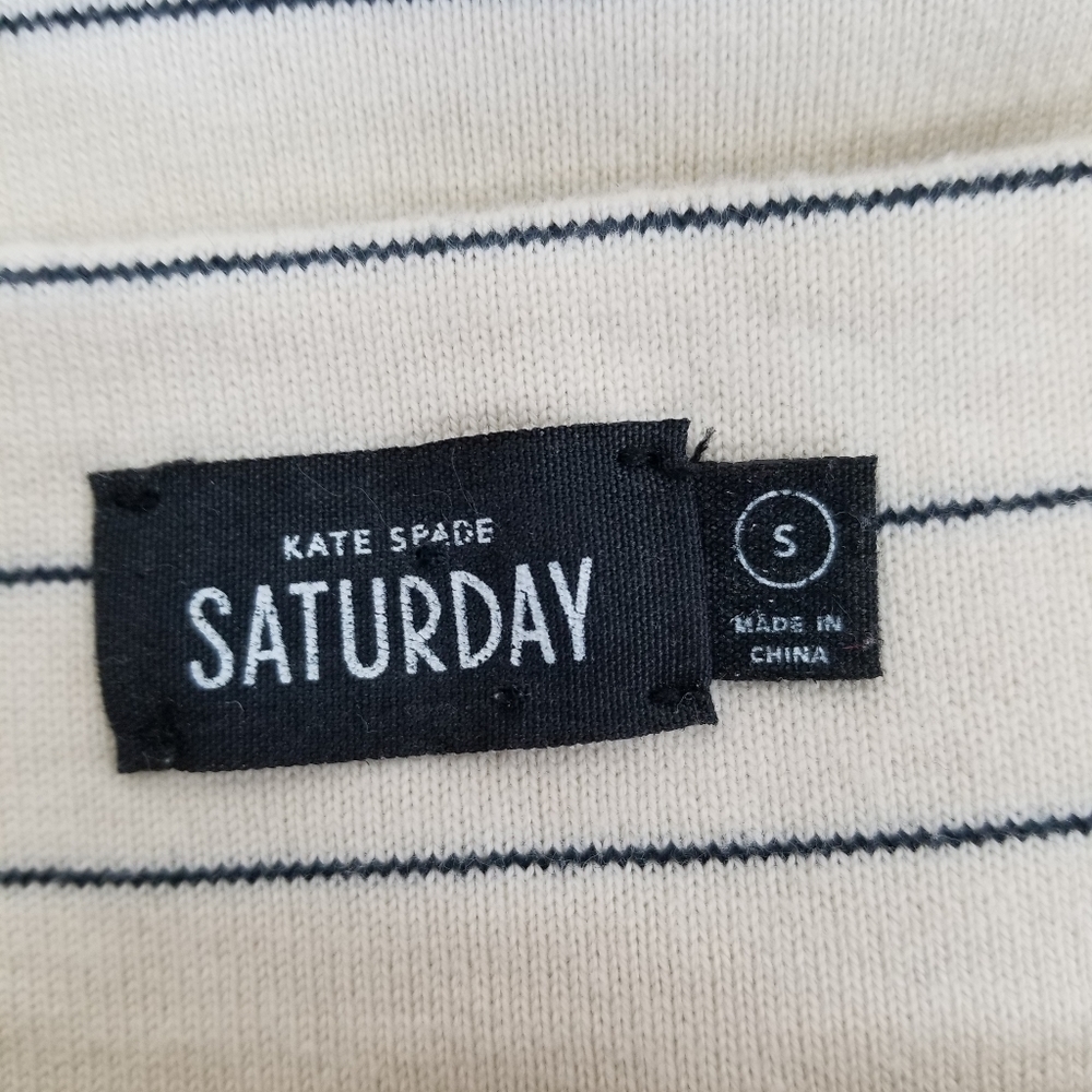 Kate Spade Saturday Ivory Striped Cotton Top Sz S - Picture 10 of 11